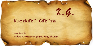 Kuczkó Géza névjegykártya